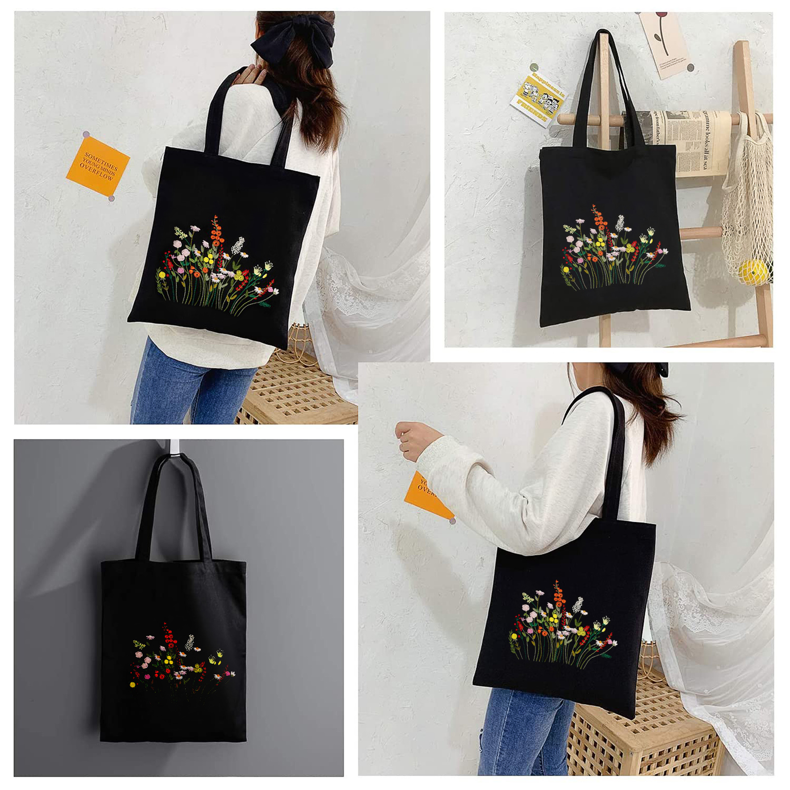 DSstyles Tote Bag Embroidery Kit with Pattern and Instructions